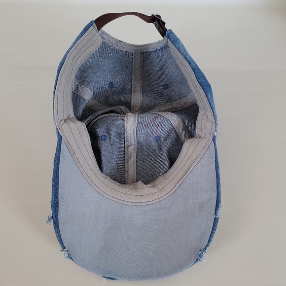 LOVE Denim & Rhinestones Classic Distressed Baseball Cap Unisex Adult - Picture 4 of 9